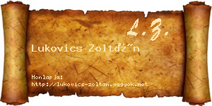 Lukovics Zoltán névjegykártya