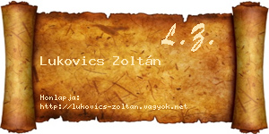 Lukovics Zoltán névjegykártya